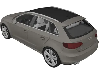 Audi A3 Sportback (2015) 3D Model preview