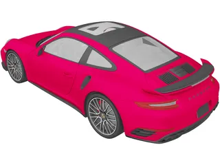 Porsche 911 Turbo S (2016) 3D Model preview