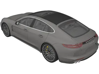 Porsche Panamera Turbo (2018) 3D Model preview
