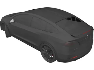 Tesla Model X (2016) 3D Model preview