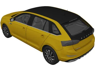Skoda Rapid Spaceback (2020) 3D Model preview
