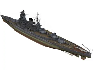 Amagi Japanese Battlecruiser 3D Model preview