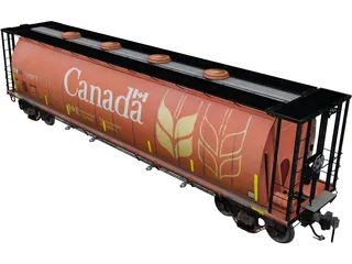 Grain Car 3D Model preview