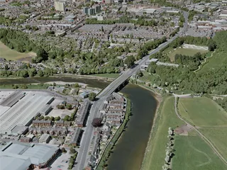 Preston City, UK (2020) 3D Model preview