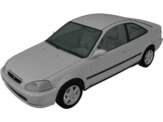 Honda Civic Coupe (1996) 3D Model preview