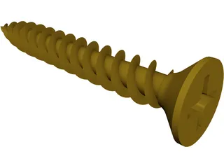 Wood Screw 3D Model preview