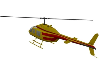 Bell 206-B 3D Model preview