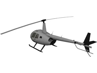 Robinson R44 with Interior 3D Model preview