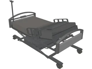Hospital Bed 3D Model preview