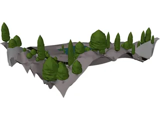Alps Valley 3D Model preview