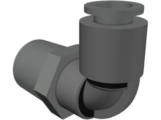 3-8 NPT Push Lock Fitting 3D Model preview