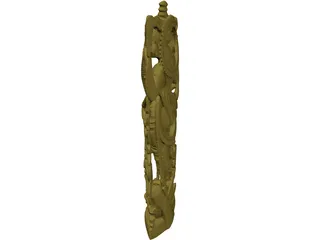 Hindu Lakshmi Statue 3D Model preview