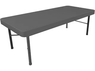 Plastic Folding Table 3D Model preview