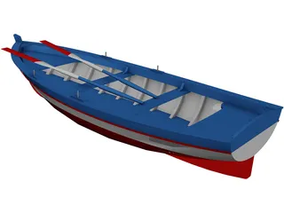 Wooden Boat 3D Model preview