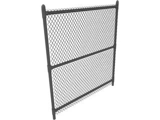 Chain Link Fence 3D Model preview