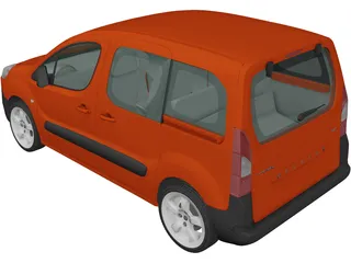 Peugeot Partner Tepee (2011) 3D Model preview