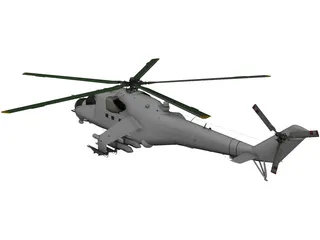 Mil Mi-24 Hind D 3D Model preview
