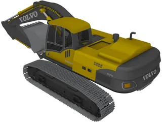 Volvo EC250 Excavator 3D Model preview