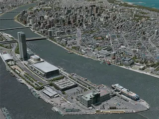 Niigata City, Japan (2021) 3D Model preview