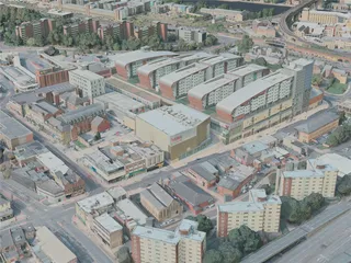 Newcastle upon Tyne City, UK (2021) 3D Model preview