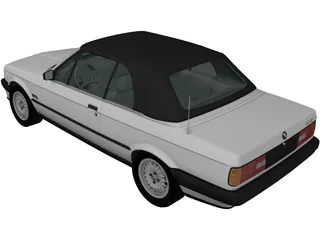 BMW 318i Convertible (1990) 3D Model preview