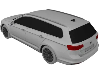 Volkswagen Passat GTE Variant (2020) 3D Model preview