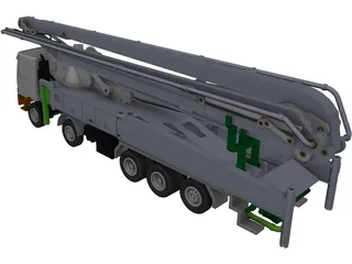 Concrete Pump Truck 3D Model preview