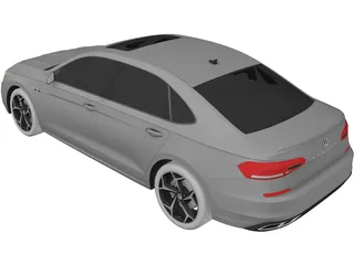 Volkswagen Passat R-Line (2020) 3D Model preview
