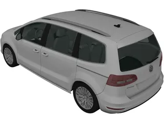 Volkswagen Sharan (2011) 3D Model preview