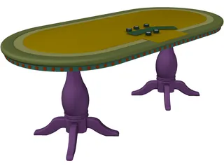 Texas Hold`em Poker Table 3D Model preview