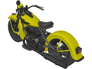 Harley-Davidson Knucklehead (1947) 3D Model preview