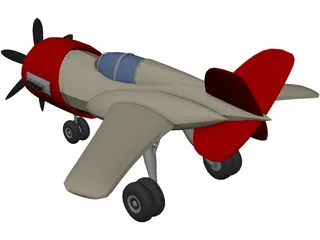 Racing Airplane 3D Model preview