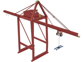 Shipping Port Crane Small 3D Model preview