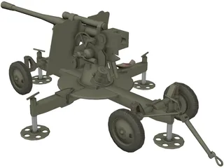 ZIS-52-K Cannon 3D Model preview