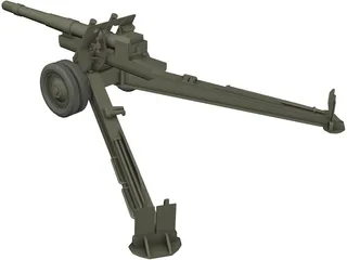 ML-20 WW2 Cannon 3D Model preview