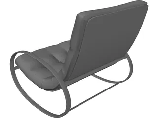 Upholstered Wooden Armchair 3D Model preview