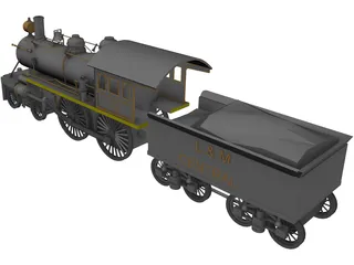 Steam Locomotive 3D Model preview