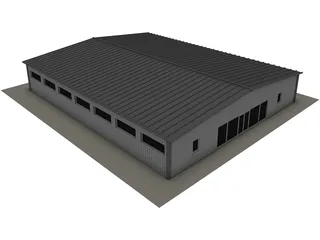Large Industrial House 3D Model preview
