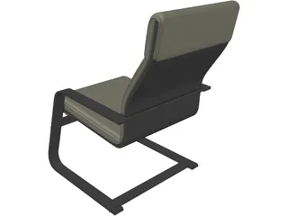 Laminated Wood Style Chair 3D Model preview