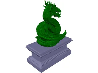 Chinese Dragon Statue 3D Model preview
