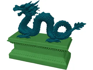 Chinese Dragon Statue 3D Model preview