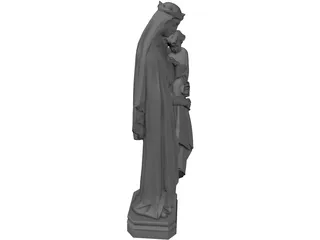 Virgin Mary Statue with Baby Jesus 3D Model preview