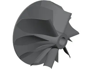 Turbocharger Compressor Wheel 3D Model preview