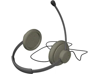 Headphones with Mic 3D Model preview