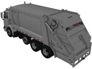 Volvo WX64 Garbage Truck Heil (2001) 3D Model preview