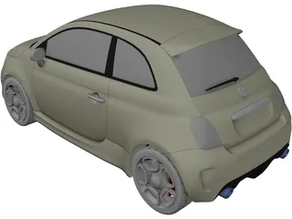 Fiat 500 Abarth Noire (2012) 3D Model preview