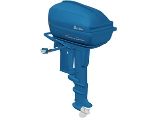 Evinrude Big Twin Motor 3D Model preview
