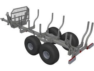 Wood Trailer 3D Model preview