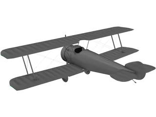Biplane Sopwith Camel 3D Model preview
