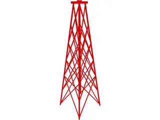 Oil Drill Rig 3D Model preview